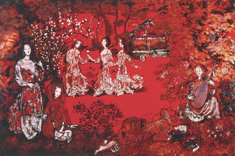 "Vườn Xuân" - kiệt tác của Nguyễn Gia Trí trong bộ sưu tập Trần Hậu Tuấn. "Vườn Xuân" - kiệt tác của Nguyễn Gia Trí trong bộ sưu tập Trần Hậu Tuấn.