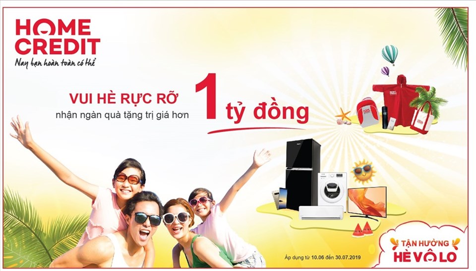 Home Credit giới thiệu chương trình khuyến mại hấp dẫn 'Vui hè rực rỡ' tới người tiêu dùng. Home Credit giới thiệu chương trình khuyến mại hấp dẫn 'Vui hè rực rỡ' tới người tiêu dùng.