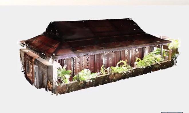 Mô hình 3D công ngôi nhà cổ 143 tuổi sau khi xử lý từ dự liệu quét Laser Scan 3D Faro Focus S350A Portcoast