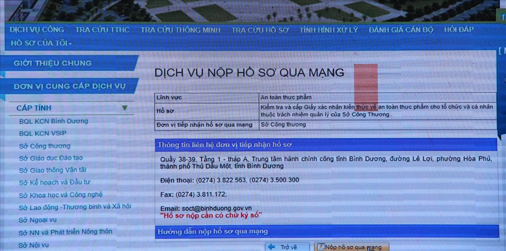 Người dân và doanh nghiệp có thể nộp hồ qua mạng.