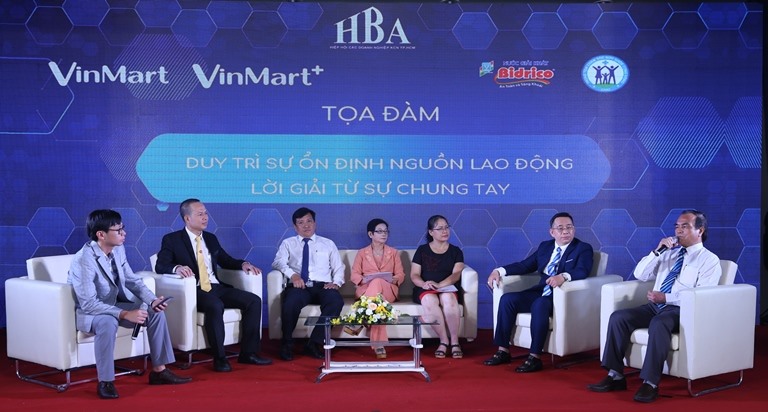 Đại diện các đơn vị chia sẻ giải pháp nâng cao phúc lợi người lao động