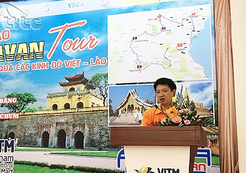 Ông Phùng Quang Thắng- Giám đốc Công ty Lữ hành Hanoitourist phát biểu tại họp báo.