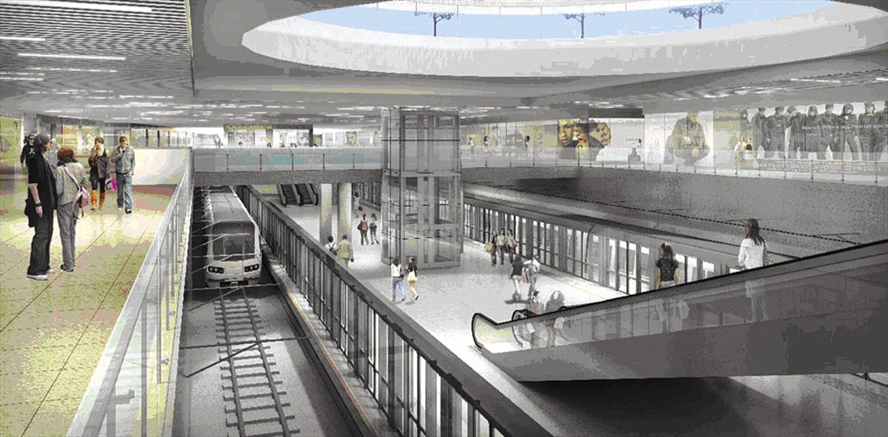 Phối cảnh nhà ga trung tâm Bến Thành - nơi xuất phát của tuyến metro số 1.