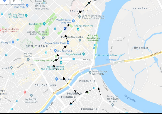 Lộ trình thay thế từ quận 4 về quận 1 trong tối nay.