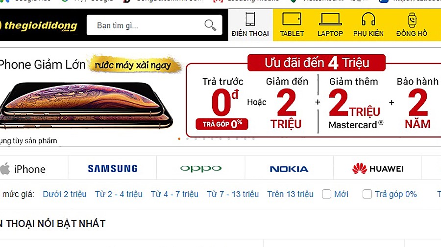 Dồn dập khuyết mãi iPhone 2018 trên website để xả hàng.