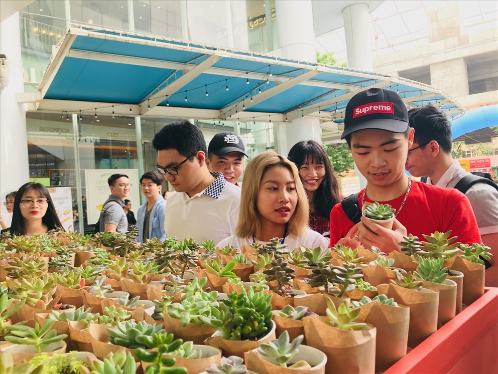 Ngoài ra còn có các gian hàng tái chế đồ cũ để đổi lấy cây.