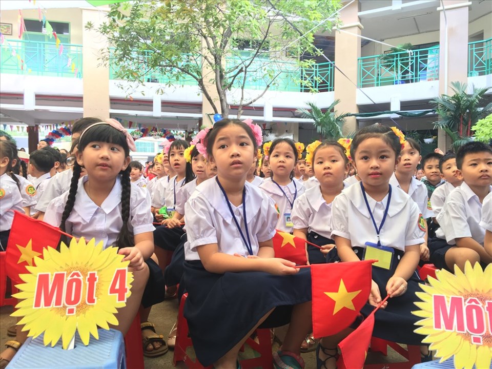 Học sinh Trường tiểu học Hồ Văn Huê (quận Phú Nhuận). Ảnh: Anh Nhàn Học sinh Trường tiểu học Hồ Văn Huê (quận Phú Nhuận). Ảnh: Anh Nhàn