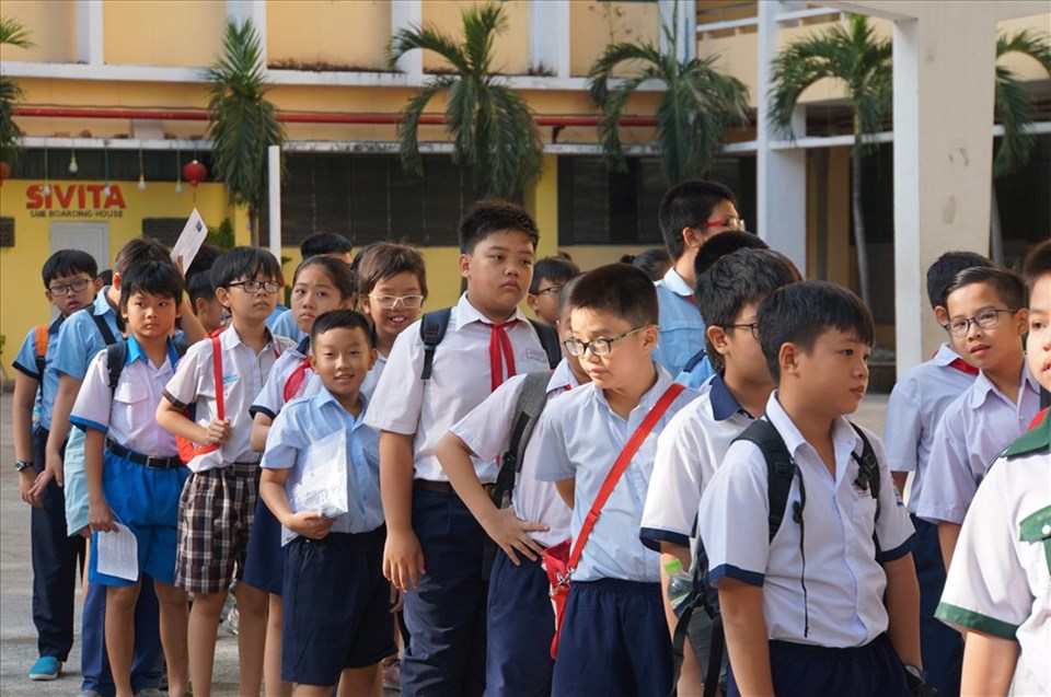 Thí sinh thi vào lớp 6 Trường chuyên Trần Đại Nghĩa. Ảnh: A.N Thí sinh thi vào lớp 6 Trường chuyên Trần Đại Nghĩa. Ảnh: A.N