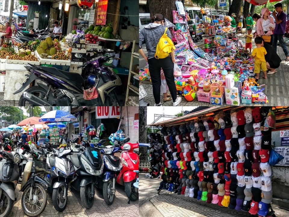Vỉa hè khắp nơi ở TPHCM bị chiếm dụng ngày càng nghiêm trọng. Ảnh: Minh Quân Vỉa hè khắp nơi ở TPHCM bị chiếm dụng ngày càng nghiêm trọng. Ảnh: Minh Quân
